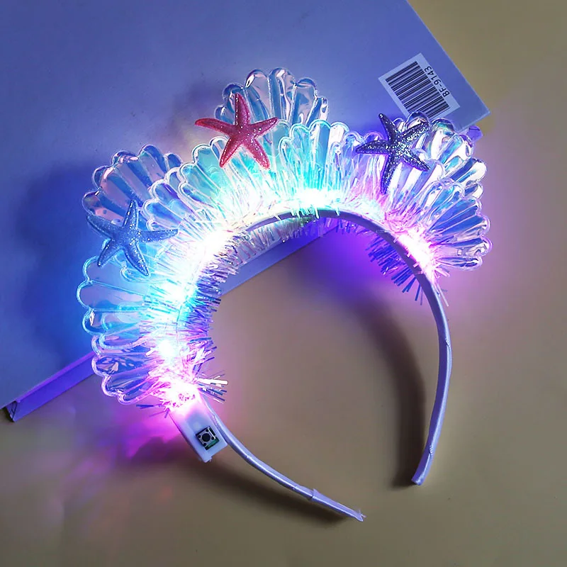 1pcs Cute New Shell Headband Glowing Starfish Hair Band Costume Hair Accessories Birthday Gift Party Headwear view 3