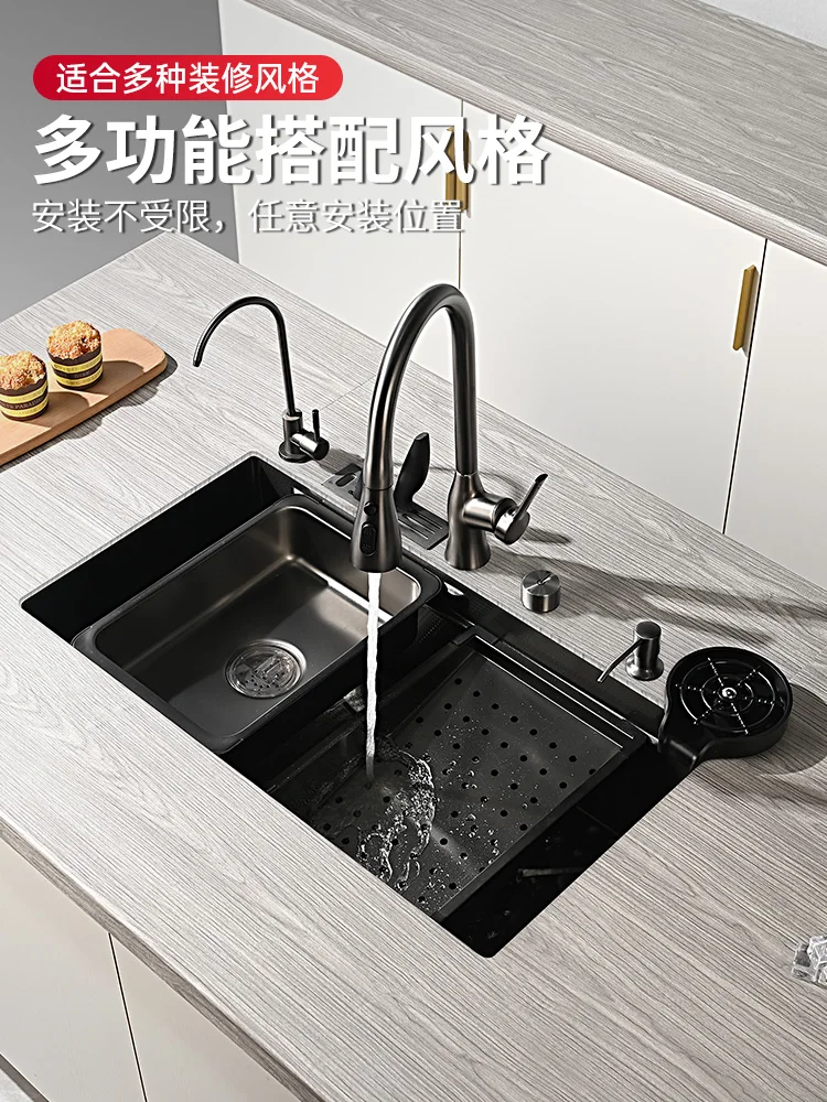 304 stainless steel vegetable washing basin with knife holder, sink under the sink