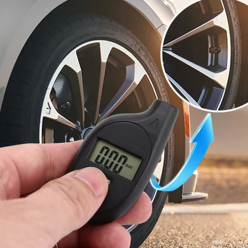 

Car Tire Air Pressure Tester Meter Tire Gauge Digital LCD Display Auto Car Motorcycle Tire Safety Alarm