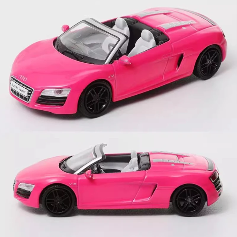 الظل 1:64 مقياس R8 V10 سبايدر للتحويل سبيكة محاكاة نموذج سيارة مجموعة ثابتة زينت عطلة اللعب هدية تذكارية