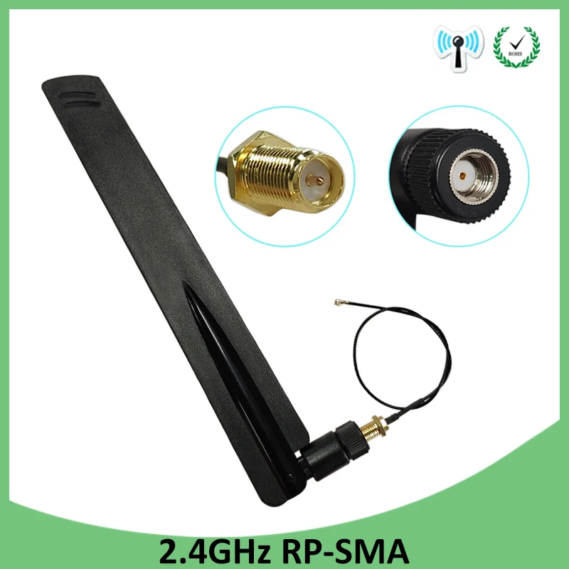 

1 2pcs 2.4g antenna 5dbi sma male wlan wifi 2.4ghz antene IPX ipex 1 SMA female pigtail Extension Cable iot module antena