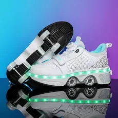 

Deformation Roller Skates Shoes Four Wheels Running Shoes Roller Skates Women Men Parkour Roller Shoes Kids Sneakers