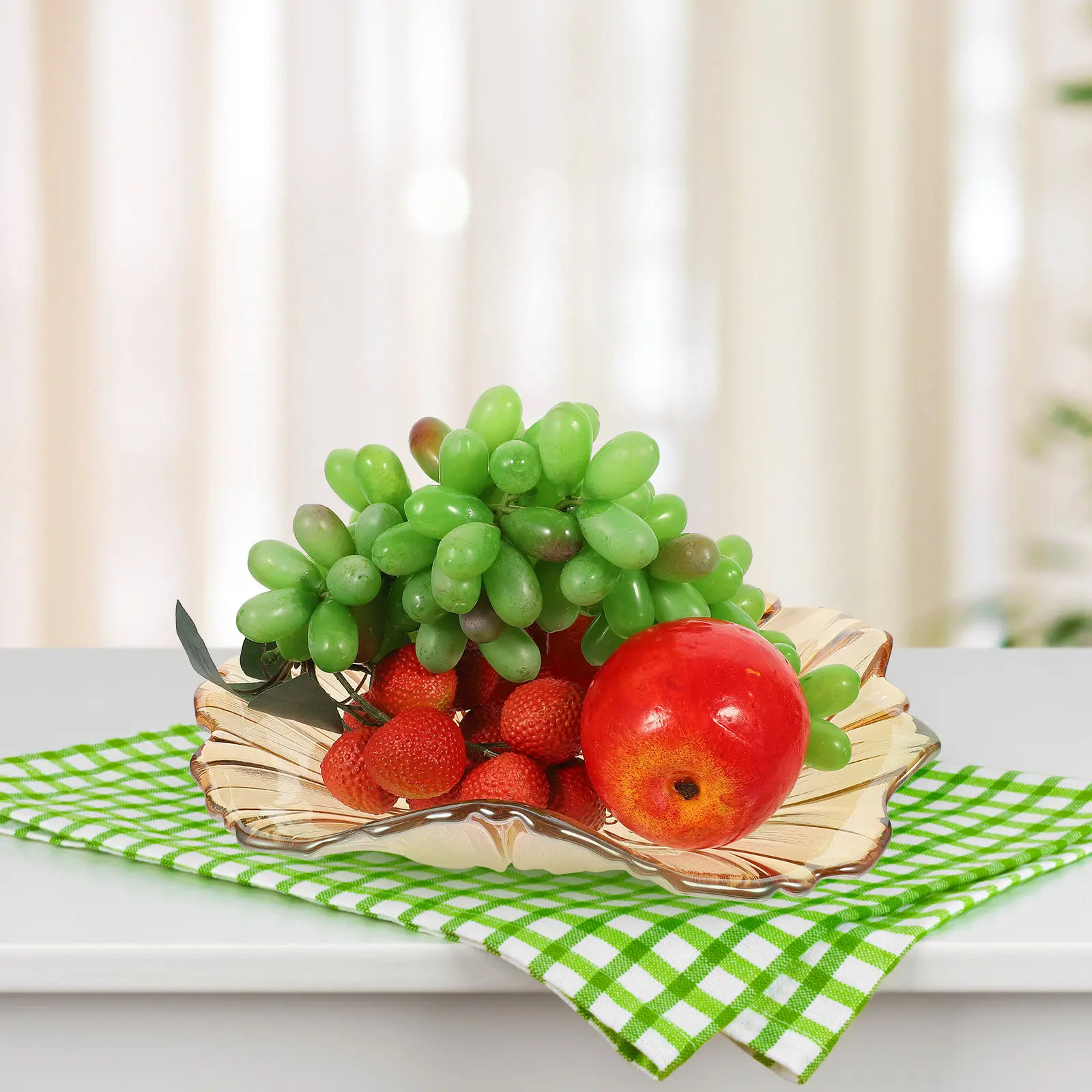 

Модный стеклянный поднос для хранения продуктов и фруктов с художественным дизайном, идеально подходит для вечеринок, свадеб, домашнего декора стола в столовой, для закусок и тортов