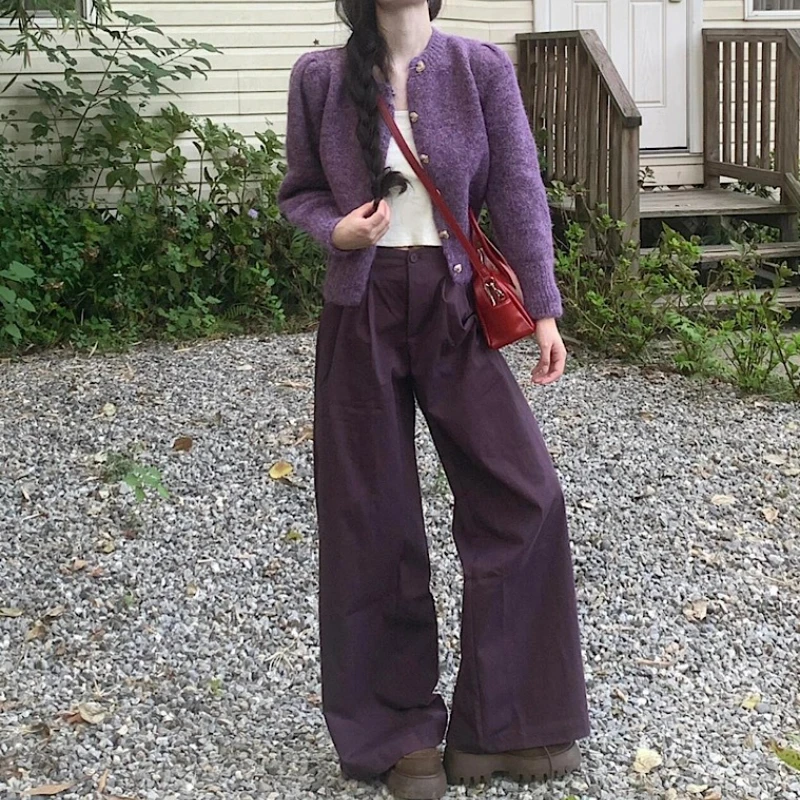 

High-end Chic Long-sleeved Knitted Sweater High-waisted Floor-length Casual Trousers Women's Fall 2025 Fashion Suit