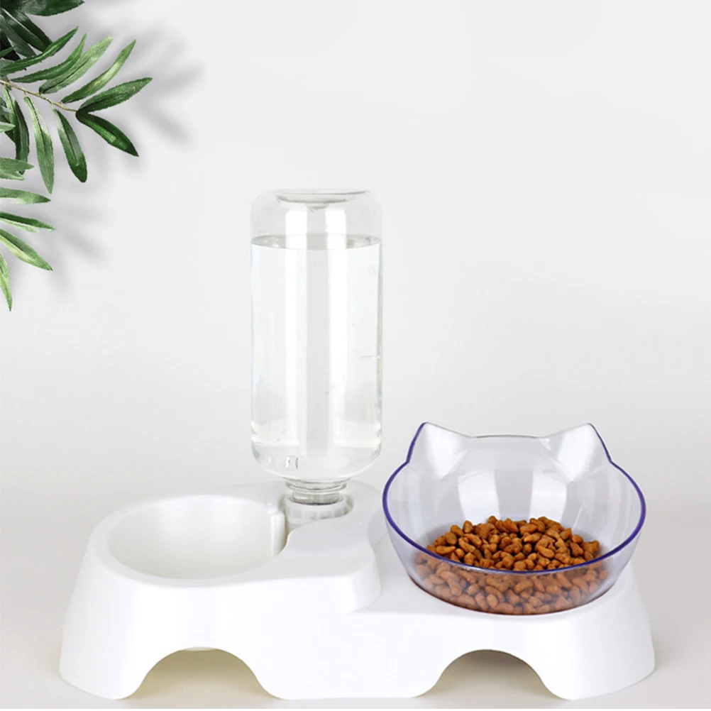 

1Set Pet Bowl Set Dual Bowls Stable Base Bite Resistant Easy Clean Household Cat Dog Food Feeder Cat Bowls Dog Water Dispenser