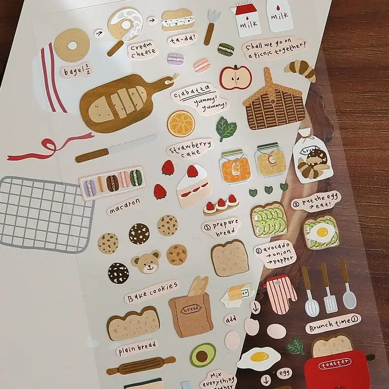 Korean Import Original Suatelier I Like Bread Baking Nylon Decorative Stationery Stickers Scrapbooking DIY Diary Album Stick