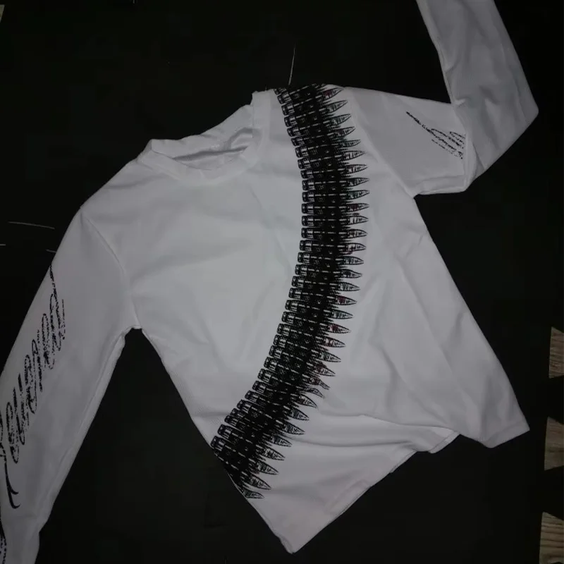 2026 Neu Y2K Bullet Letter Bedrucktes Amerikanisches Retro Langarm-T-Shirt Street Style Lässiges Lockeres Unisex-Oberteil – Detail 10