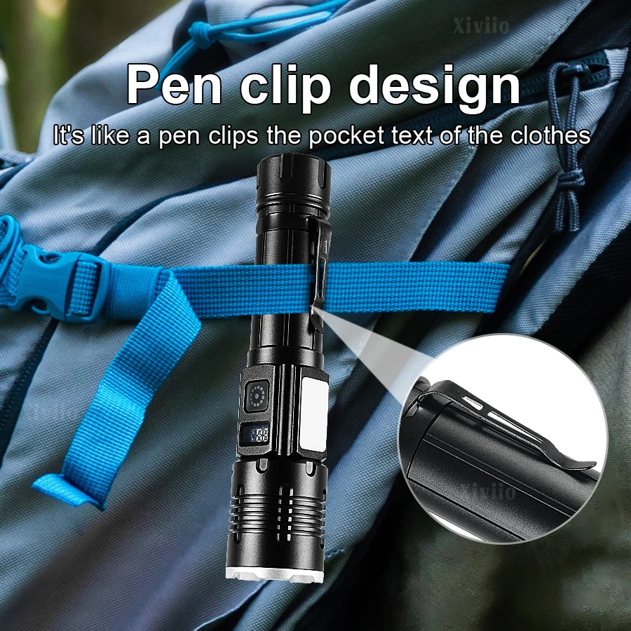 8900000LM Powerful Flashlight Super Bright LED Flashlights Rechargeable Tactical Torch Zoomable Hand Lantern For Fishing Camping