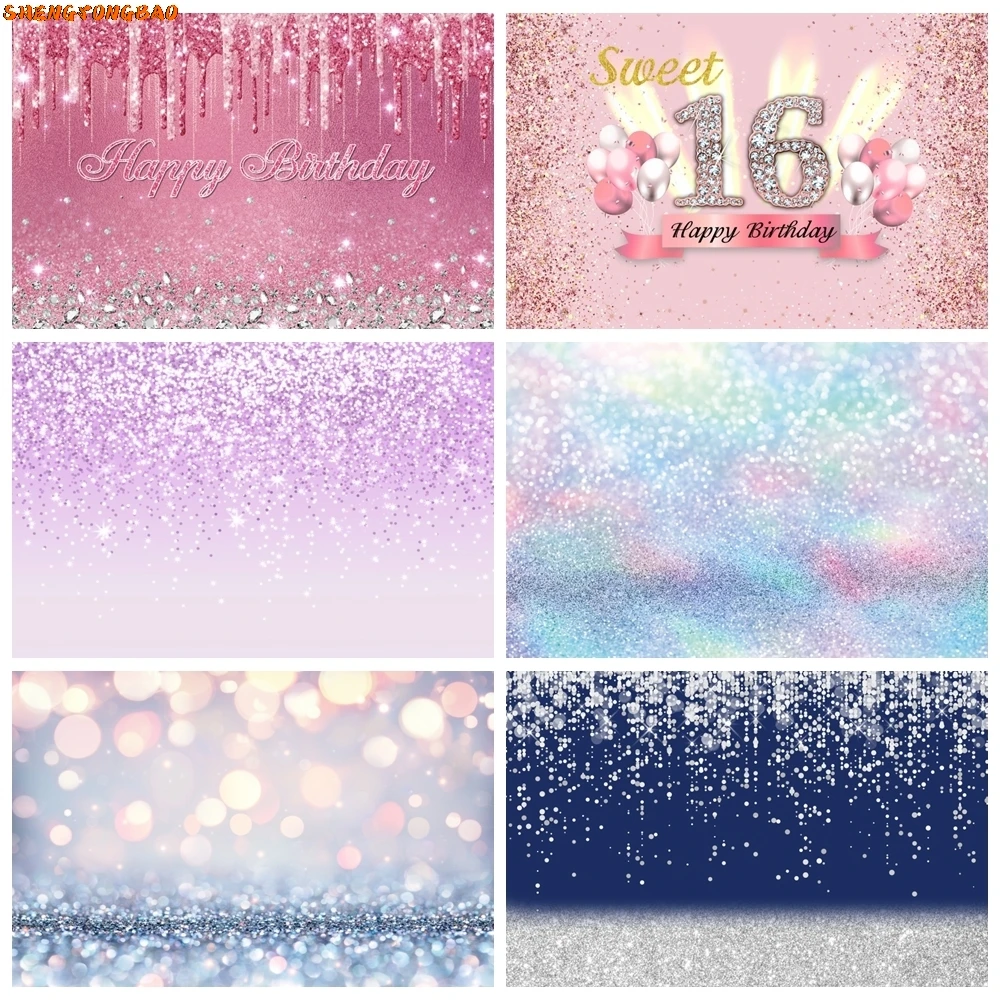 

Gold Silver Glitter Bokeh Photography Backdrops Black Golden Shiny Dot Backgrounds For Birthday Party Decor Photo Studio Props