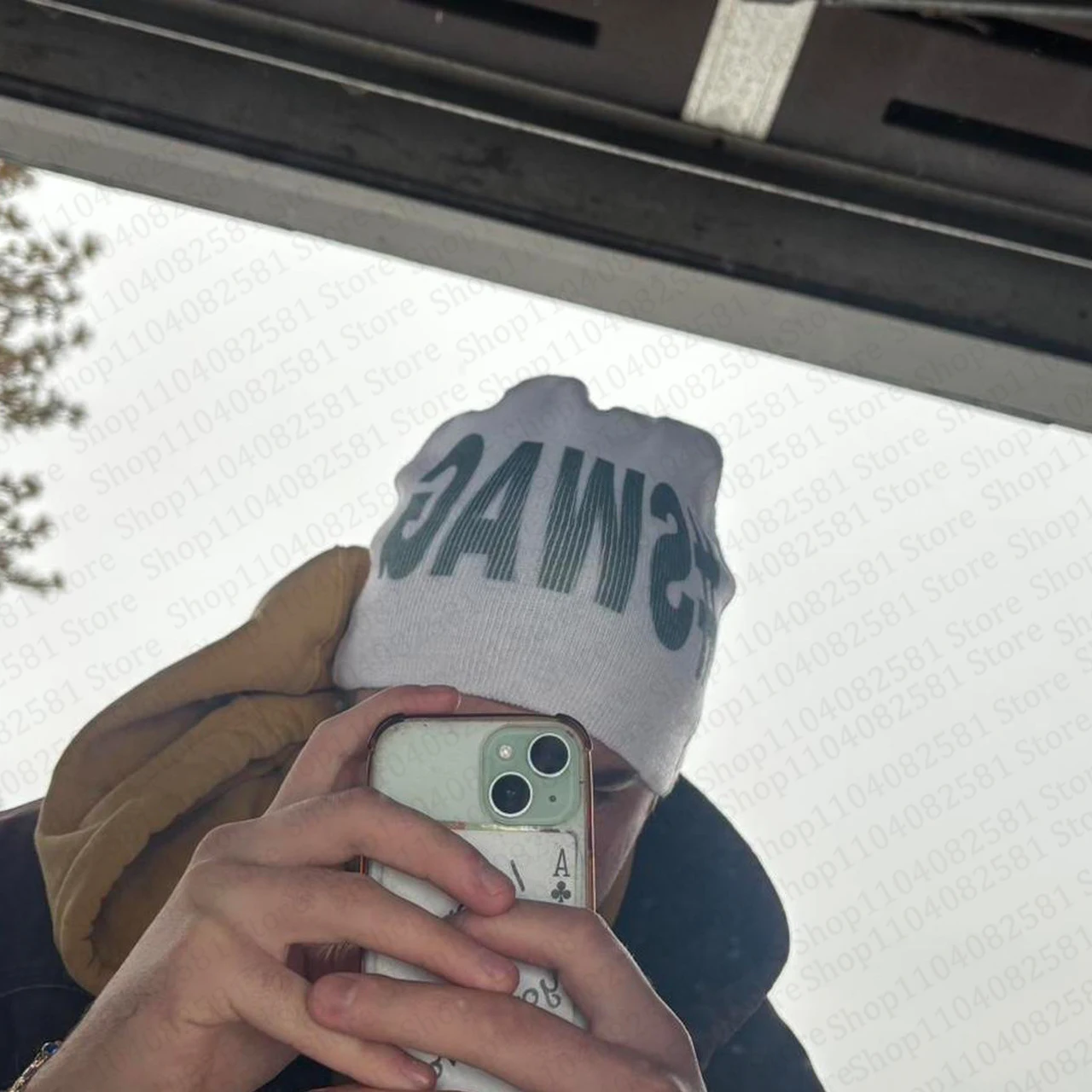 Fashionable winter accessories retro knitted hat Harajuku Gothic letter print 2000s frameless hat Y2k men's hat funny hat women