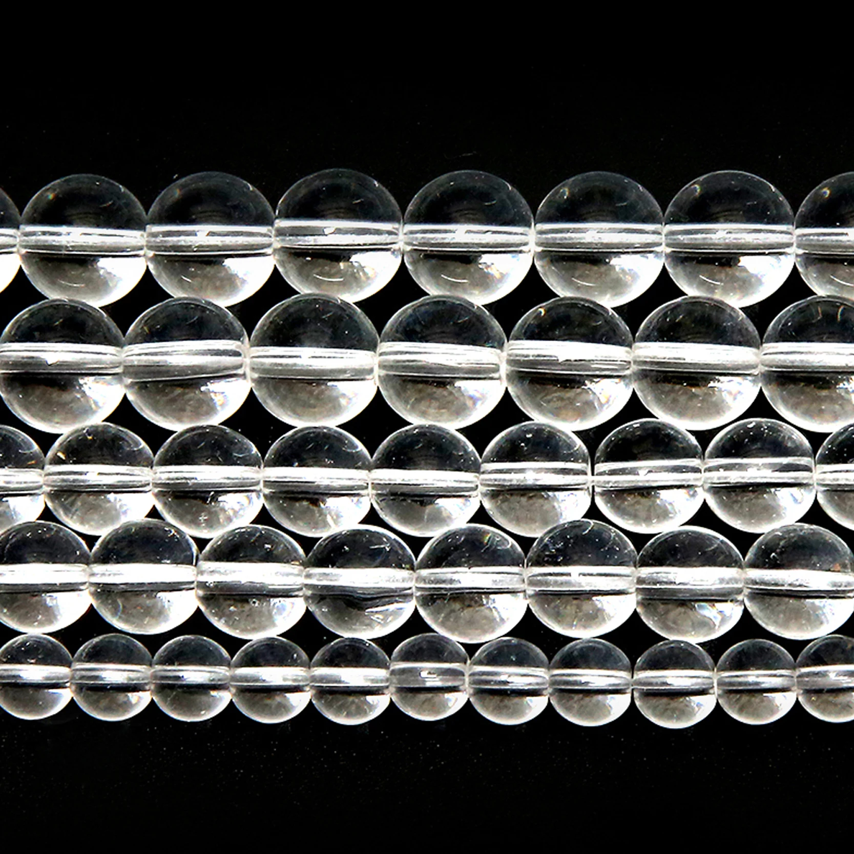 Smooth Clear Glass Crystal Loose Beads 15\