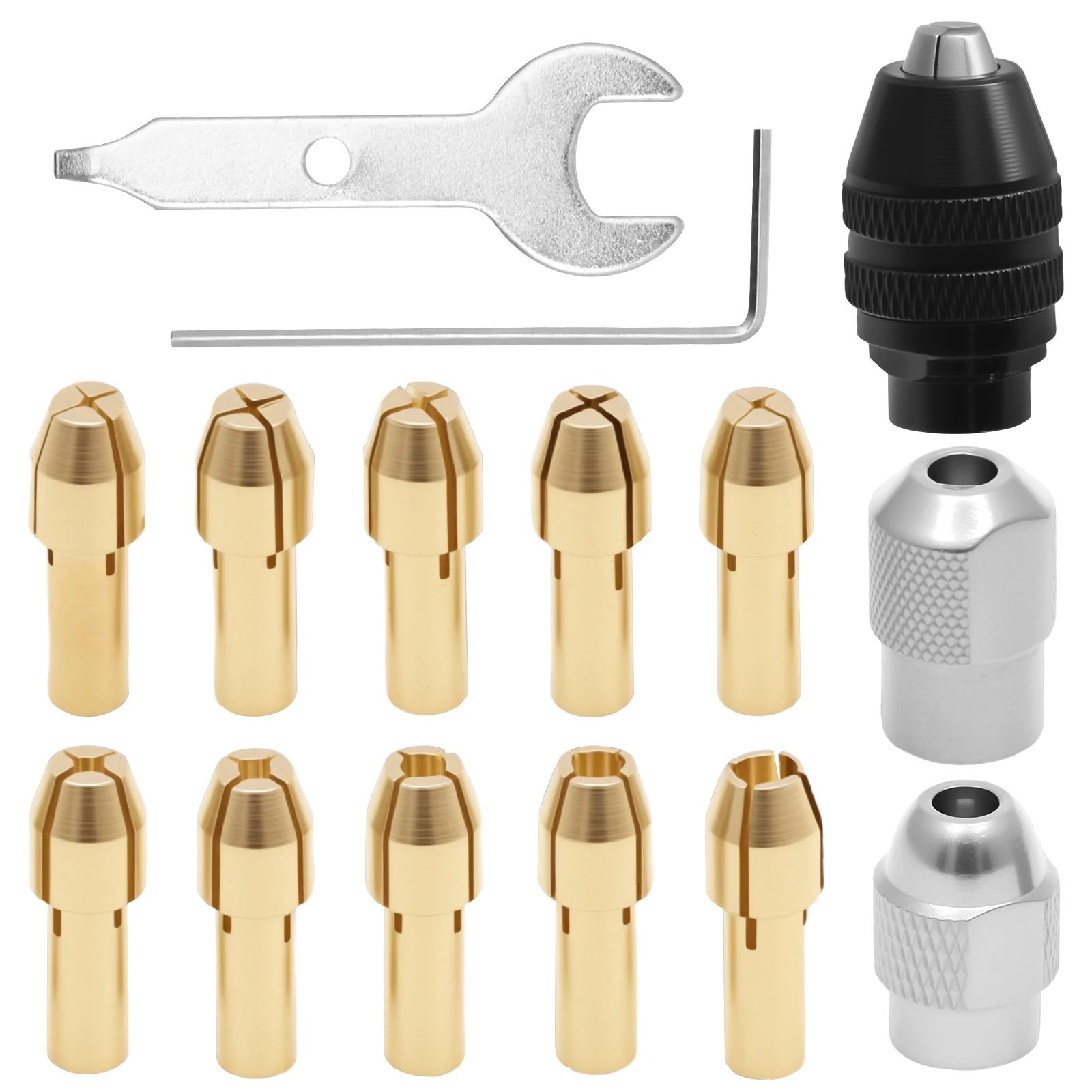 

11/15 шт. набор цанговых патронов для сверлильного патрона 0,5-3,2 мм, сменный хвостовик 4486, вращающийся инструмент, быстросменный патрон, аксессуар с заменой 4485