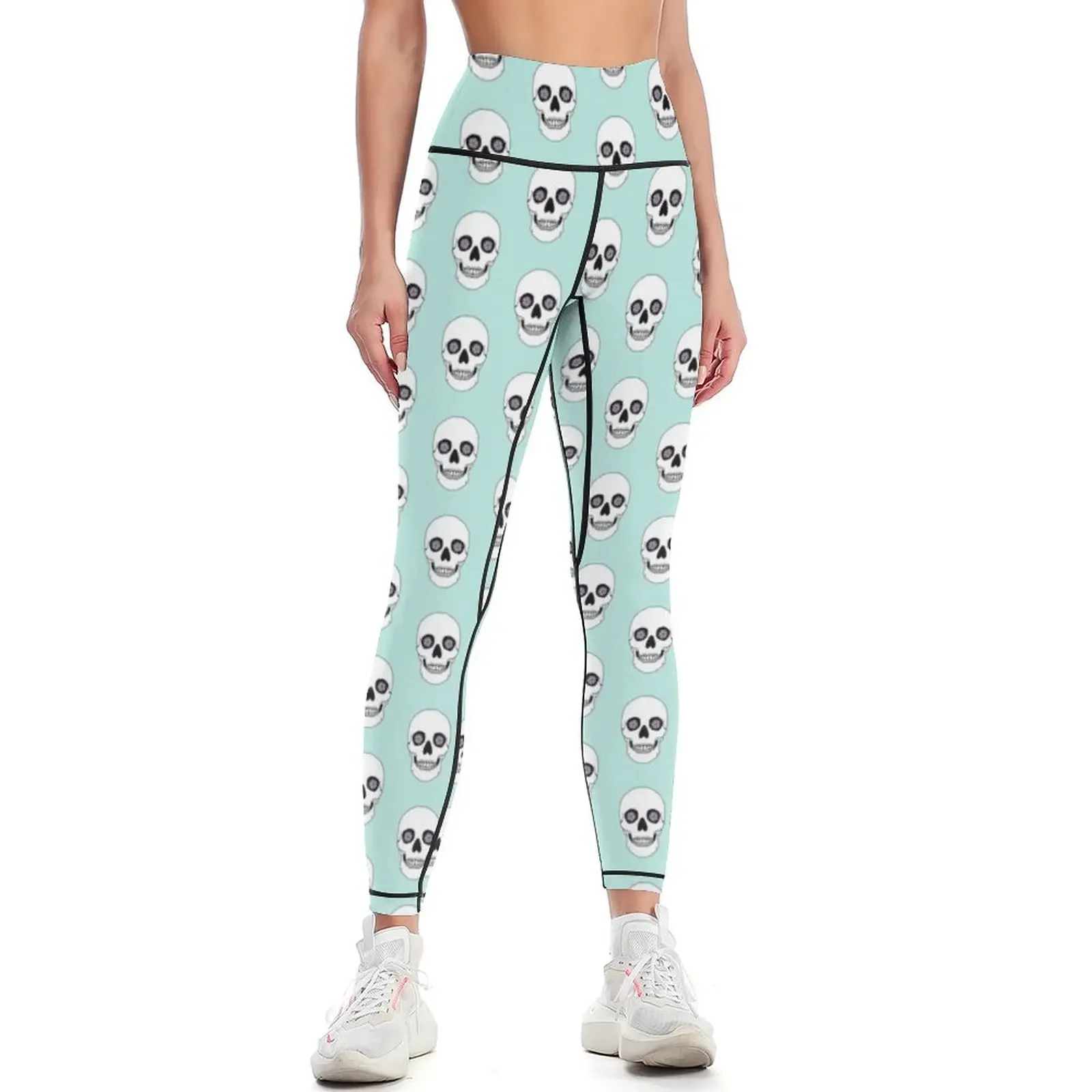 

purple flower skull Leggings Legging sport active wear gym clothing Fitness's gym clothes Womens Leggings