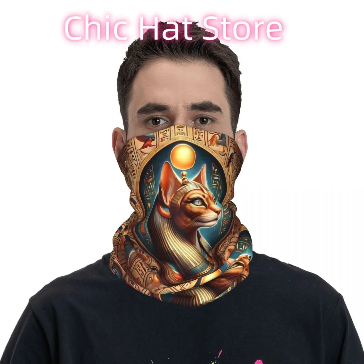 مصر القديمة الفن وشاح منديل الرقبة قناع الوجه البوليستر #4