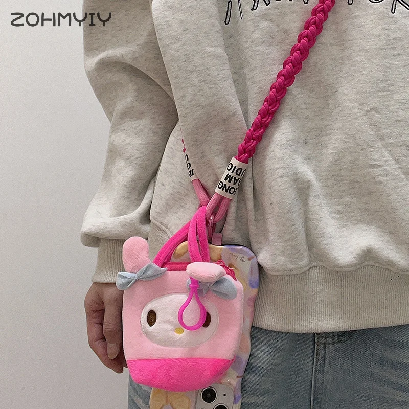Sanrio Cartoon Cute Wallet Phone Chain Pendant Cellphone Strap Rope Coin Change Earphone Bag Decoration Key Ring Keychain