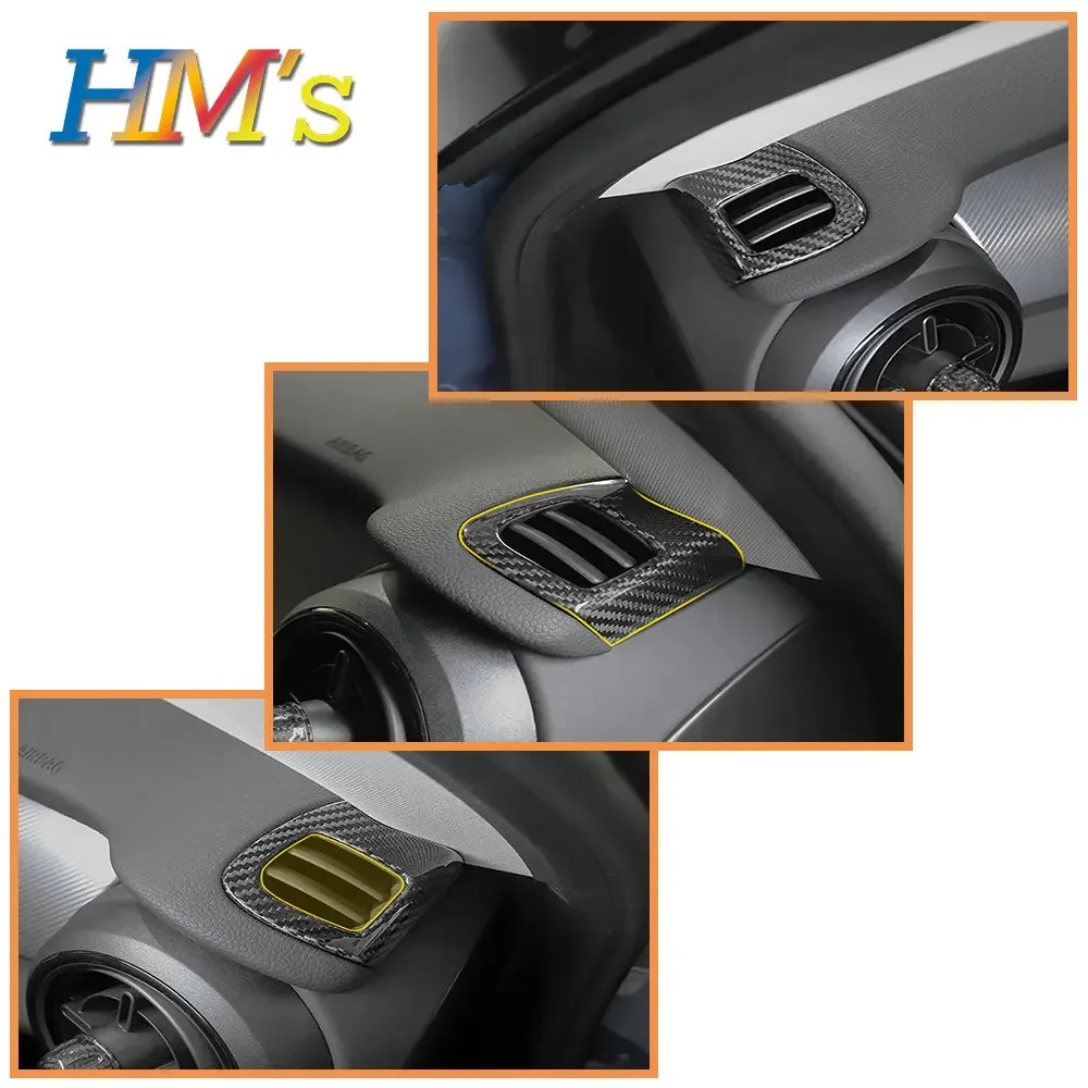 For MINI Cooper F55 F56 F57 Car Interior Real Carbon Fiber Air Condition Outlet Cover Vent Protector Decoration Stickers