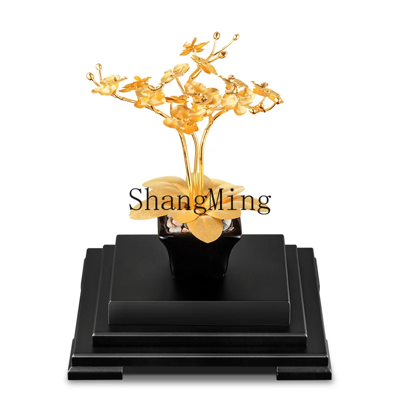 

CL opening gift gold foil Phalaenopsis home wine cabinet decoration handicrafts living room TV ornament housewarming gift