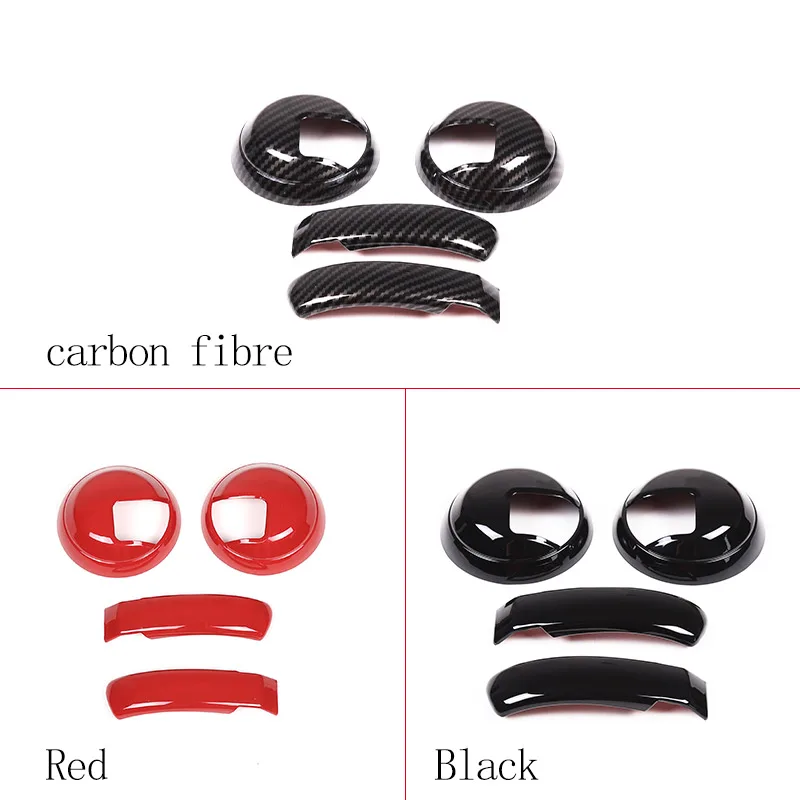 For Fiat 500 2010-2023 ABS Carbon Fiber/Black/Red Car Door Handle Protection Cover Decorative Sticker Car Accessories