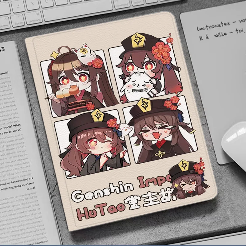 

Ударопрочный чехол Hu Tao Anime Genshin для iPad 10,2, 8, 9, 10, Air 2, 3, 4, 5, Mini 1, 5, 6, роскошный силиконовый чехол для iPad Pro 11, 10,9, Samsung