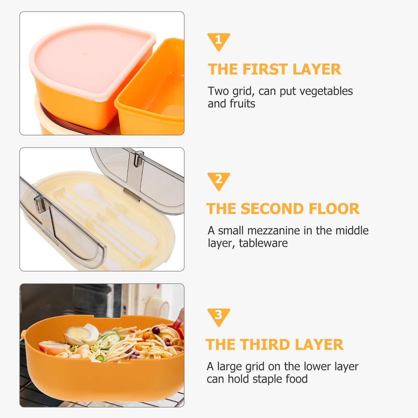 

1Pcs Professional Double-Layer Lunch Box Stain-Resistant Wear-Resistant Food-Safe Multifunctional Meal Storage Holder