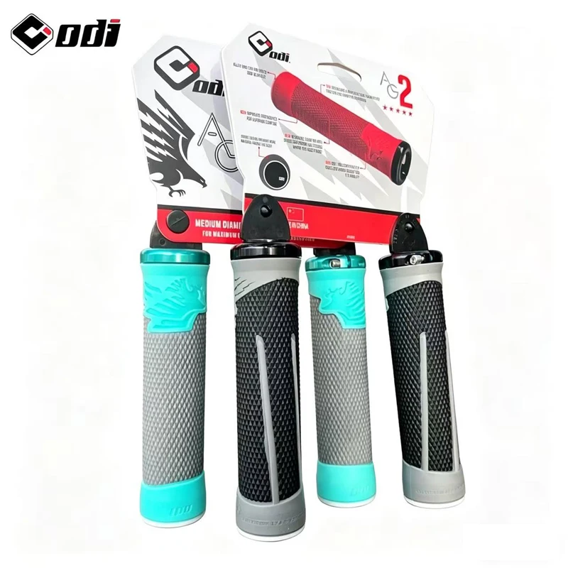 

Ручки для велосипеда ODI AG2 из силикона, комфортные, нескользящие, с алюминиевым фиксирующим кольцом CNC, двухцветные, запчасти для велосипедов