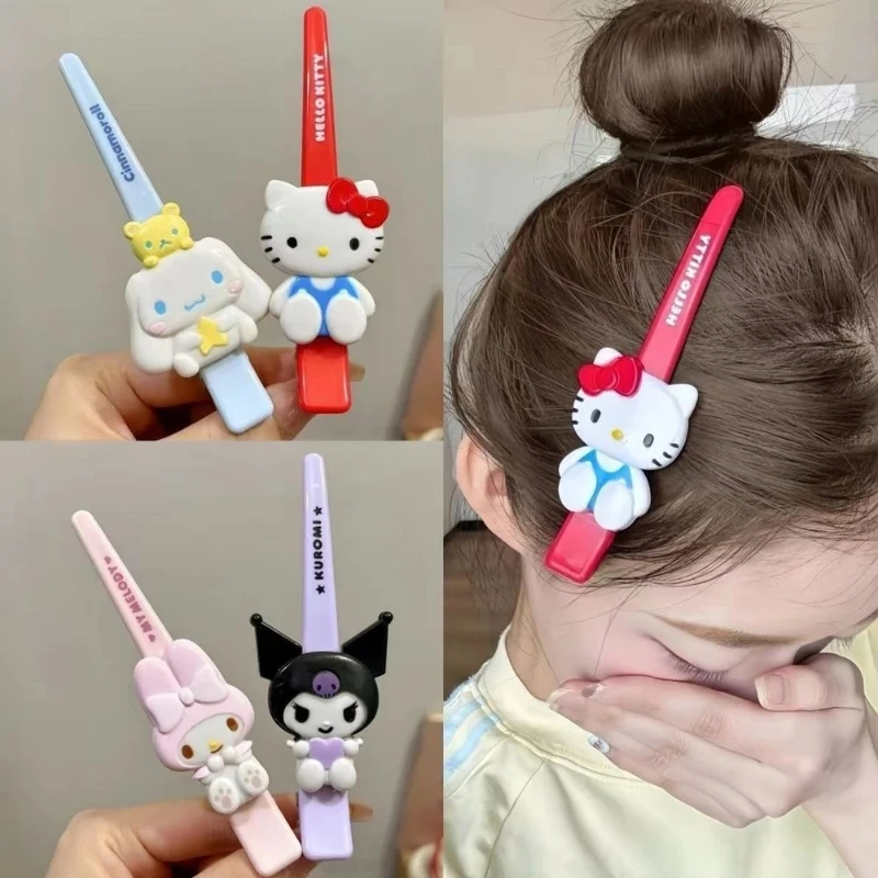Sanrio Hello Kitty Hair Clip Cute Cartoon Pink Hairpin Girls Fashion Barrettes Bangs Clip Women Hair Accessories Jewelry Gifts