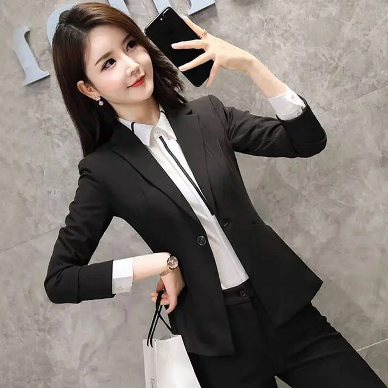 

2023 Fashion Business Attire Women's Suit Autumn and Winter New Temperament Suit Workwear President Formal Suit Ol Workwear