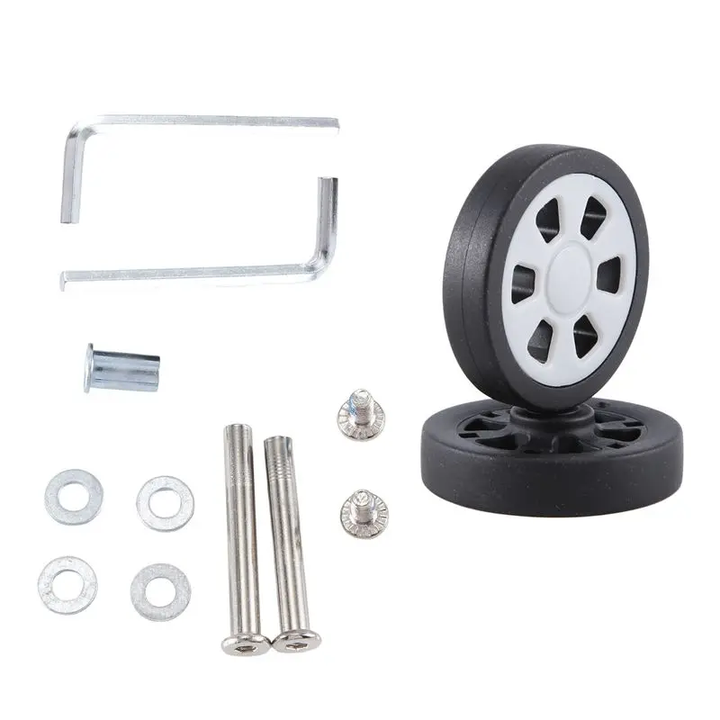 ABQR 55X12mm Luggage Wheels Replacement Wear PU Caster Suitcase Replacement Wheels Luggage Wheels Universal 6mm 8mm