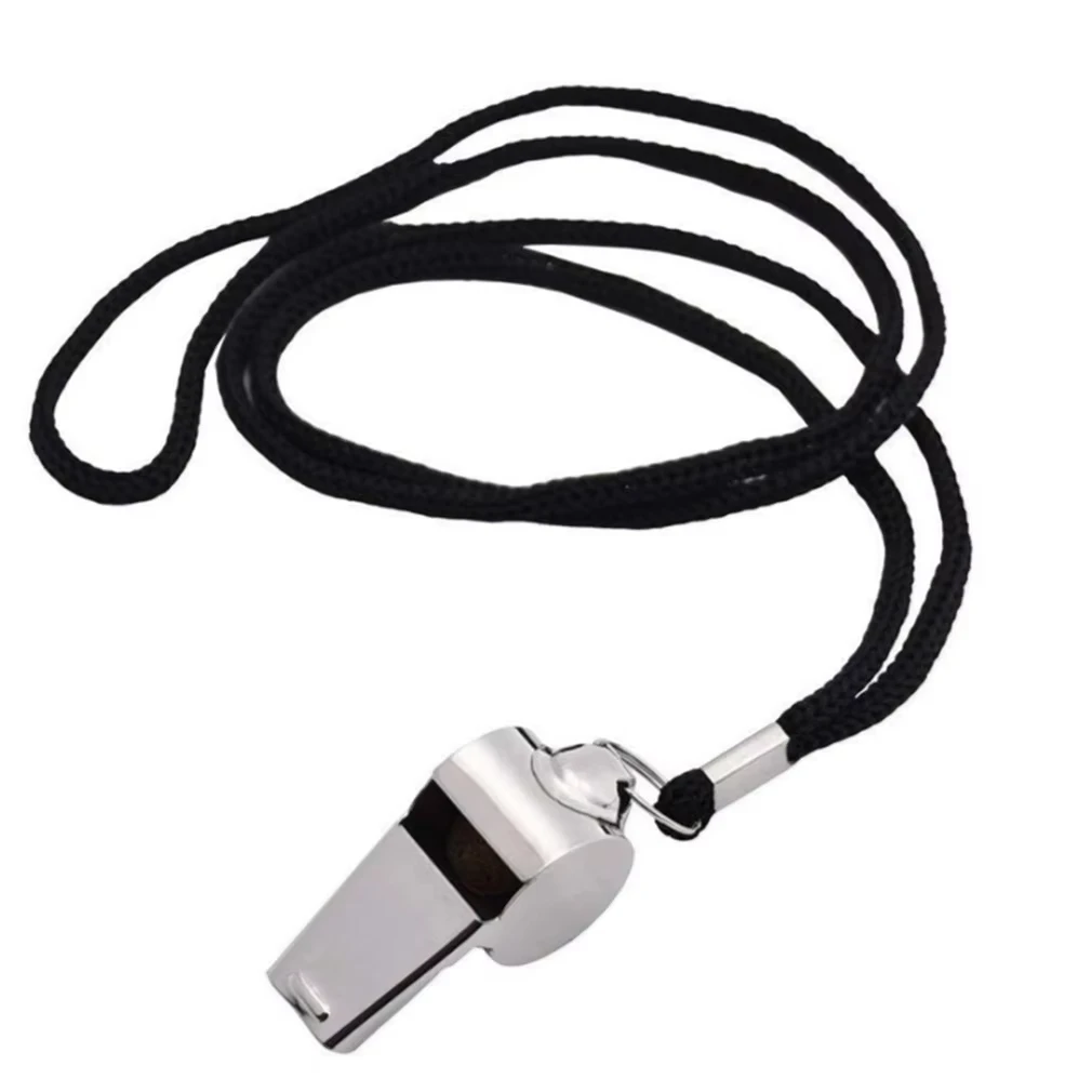 2 Pack Stainless Steel Sports Whistles with Lanyard, Loud Crisp Sound Whistles Great for Coaches, Referees, and Officials