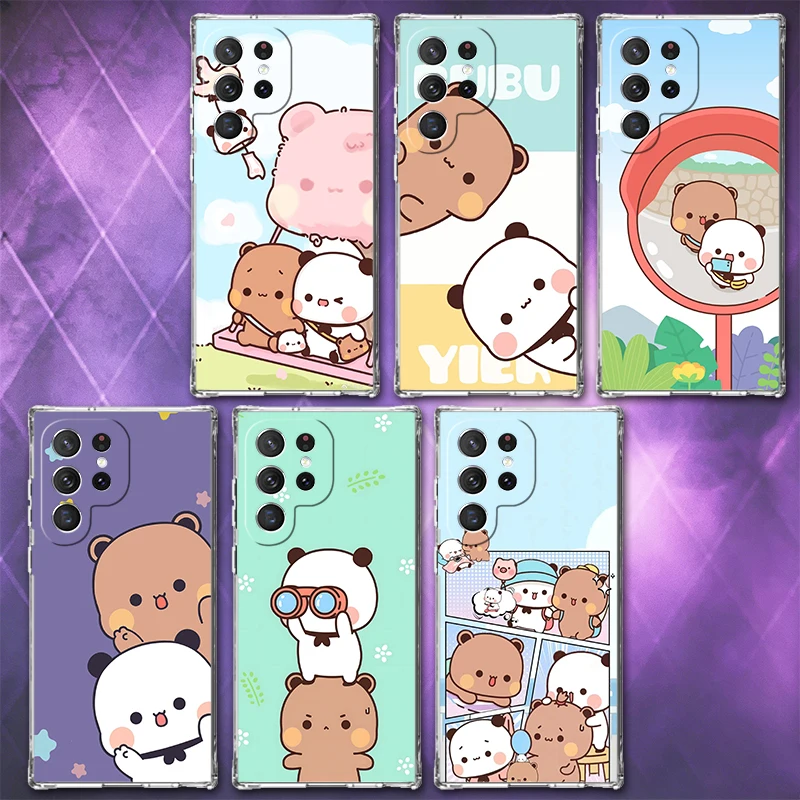 Bubu Dudu Cartoon Cute Soft Phone Case For Samsung Galaxy S26 S25 Edge S24 S23 Ultra S21 S20 FE S22 Plus + Pattern Back Cover