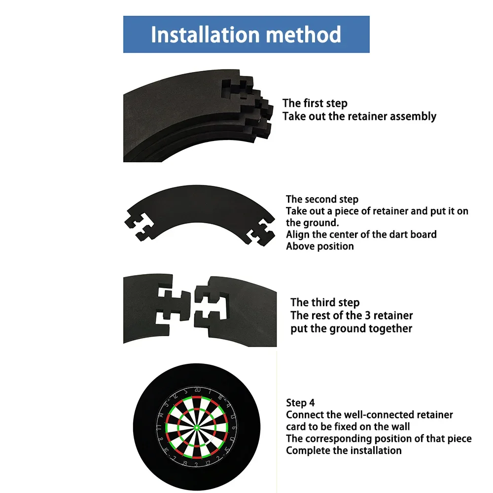

2/4 pcs Dart Board Surround Ring EVA Dartboard Surround Removable Durable Splicing Dart Board Wall Protector Darts Accessory