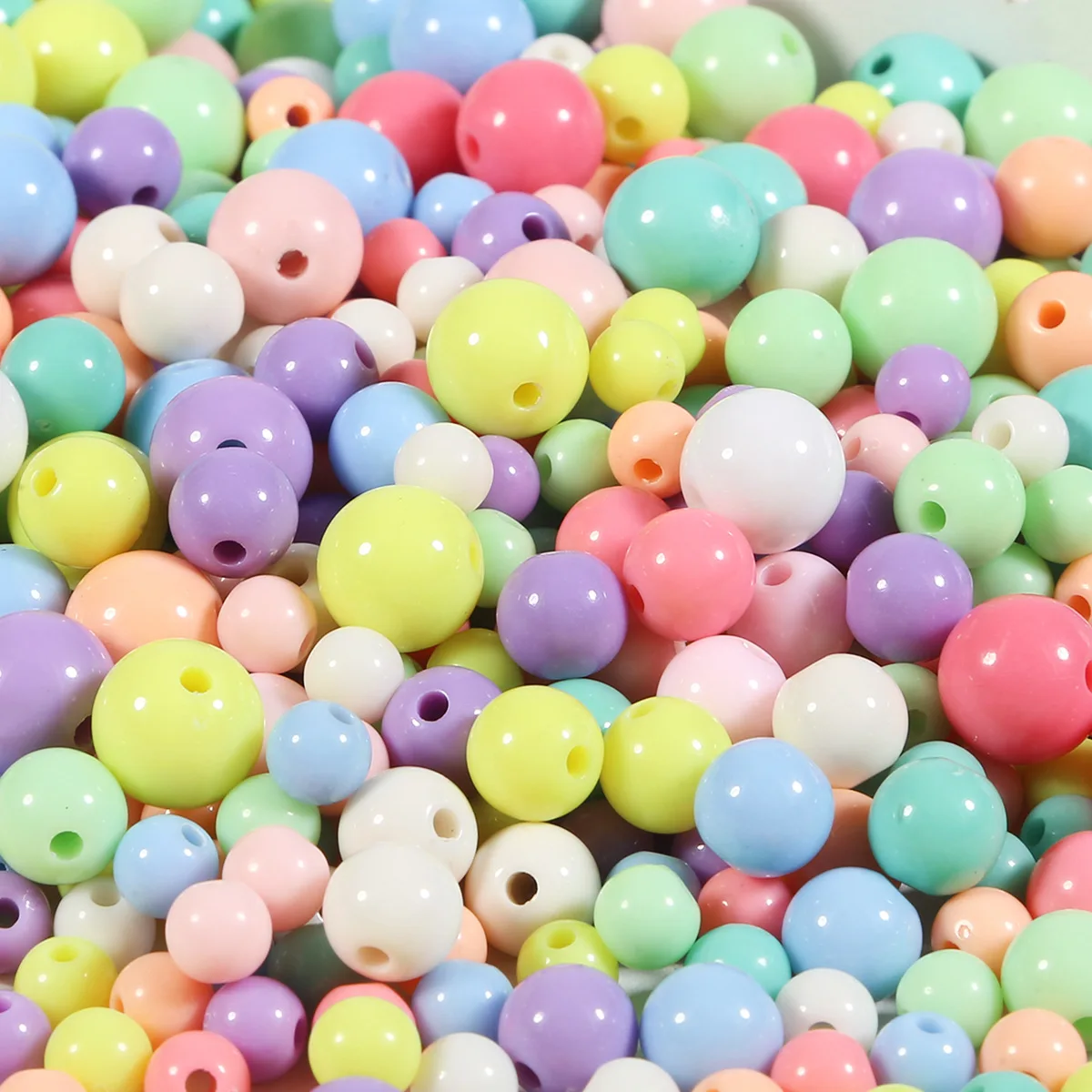 4mm 6mm 8mm 10mm 12mm 14mm 16mm 18mm mixed Candy color Acrylic Round Seed Beads Fit Jewelry Making DIY YKL0019