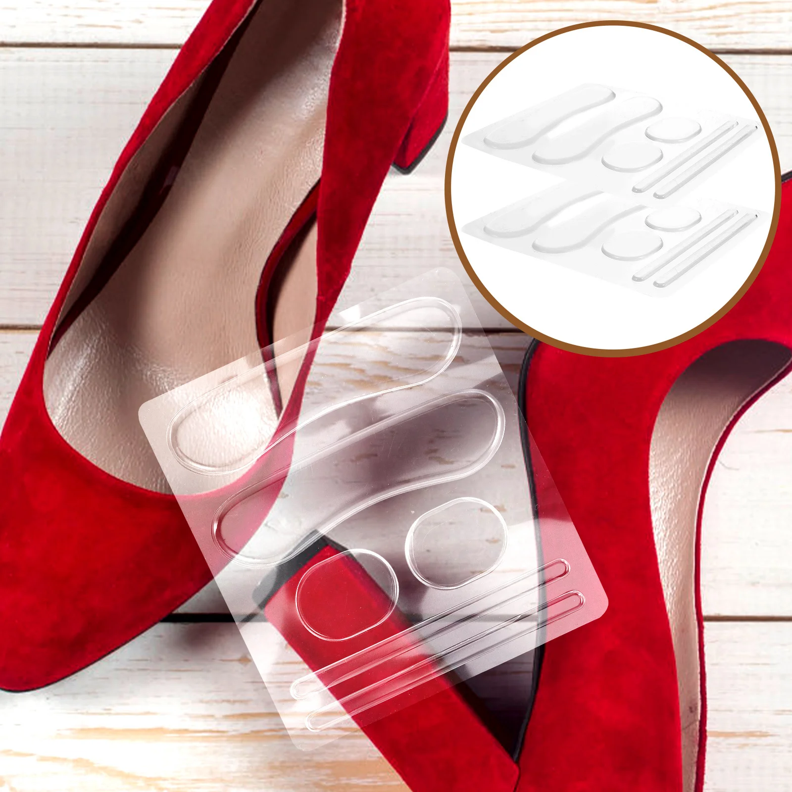 

Silicone Heel Protector Invisible Heel Inserts for Women Shock Absorbing Cushion Pads for Sandals and Closed Shoes