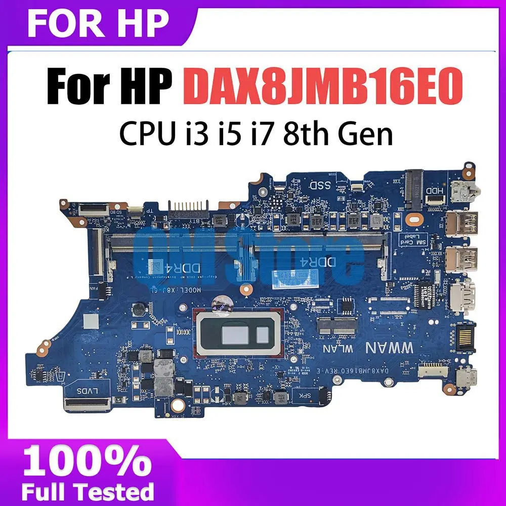 

Laptop Motherboard For HP ProBook 440 450 G6 L44883 L44885-601 L44884-601 L44881-601 DAX8JMB16E0 Mainboard CPU I3 I5 I7 8th Gen