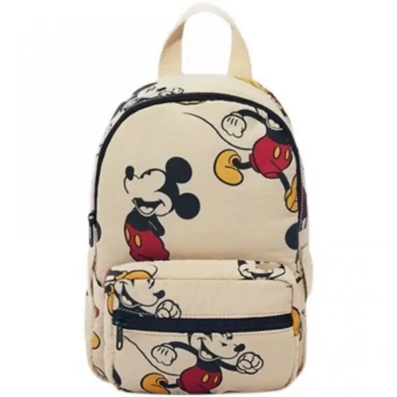 Disney Mickey Mouse Backpack Cartoon Large Capacity Nylon Lightweight Children\'s School Bag Small Bag Detachable Birthday Gift