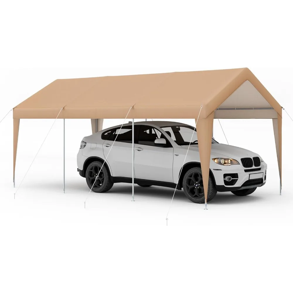 

10x20 Ft Heavy-Duty Carport, Portable Garage Tent Carport with Galvanized Steel Frame, All-Season Tarp, Outdoor Car Canopy Shel