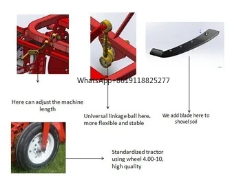 Agricultural mini tractor pto drive potato harvest machine three point hitch potato digger