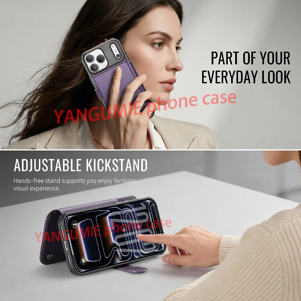 For iphone18 pro mox mobile phone case Apple 17Pro new flip bracket holster 14/15 card 12/13 buckle fall protection case