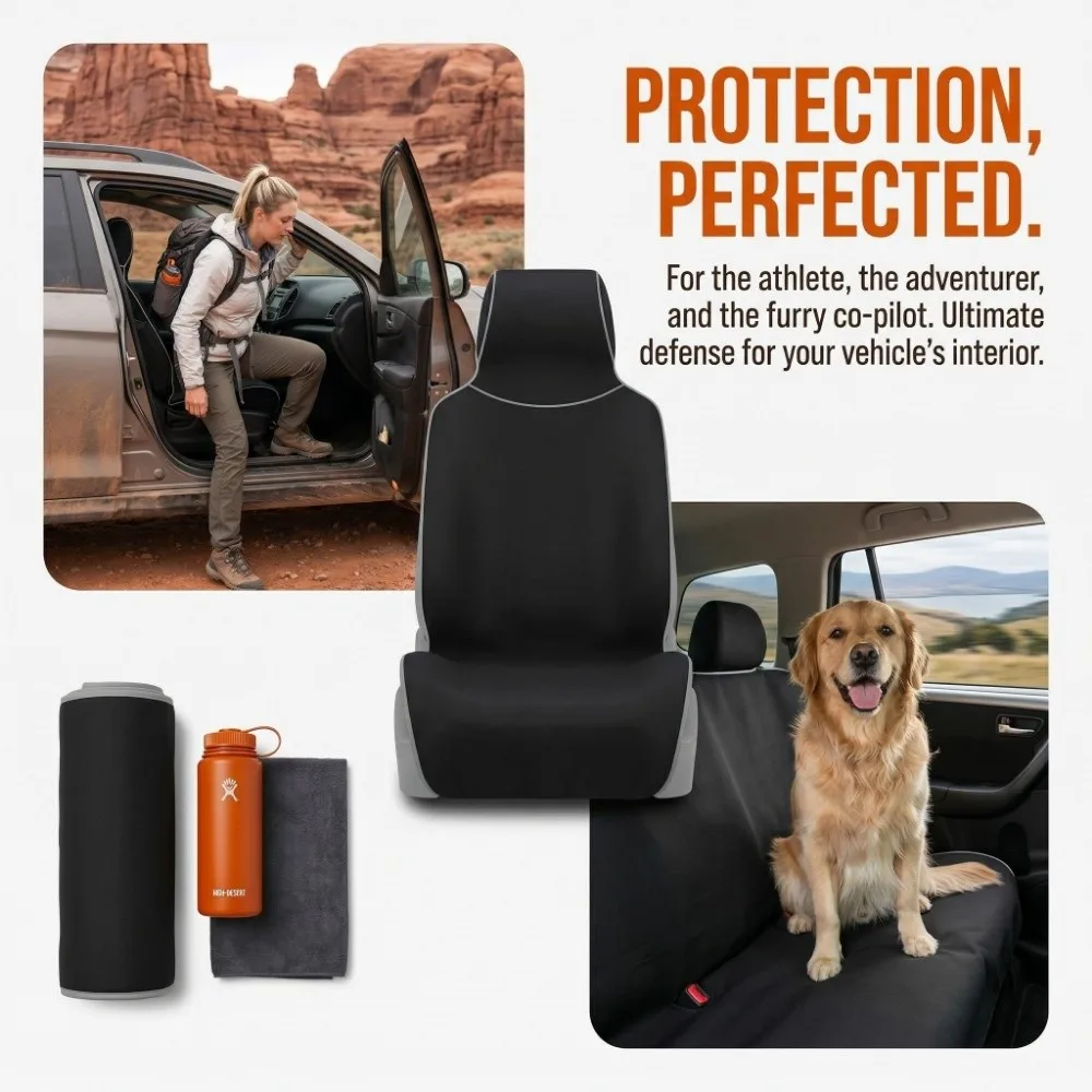 

Washable Car Seat Cover Neoprene Non-Slip Seat Protector Stain Resistant Machine Washable Seat Protector Towel Pet Protector