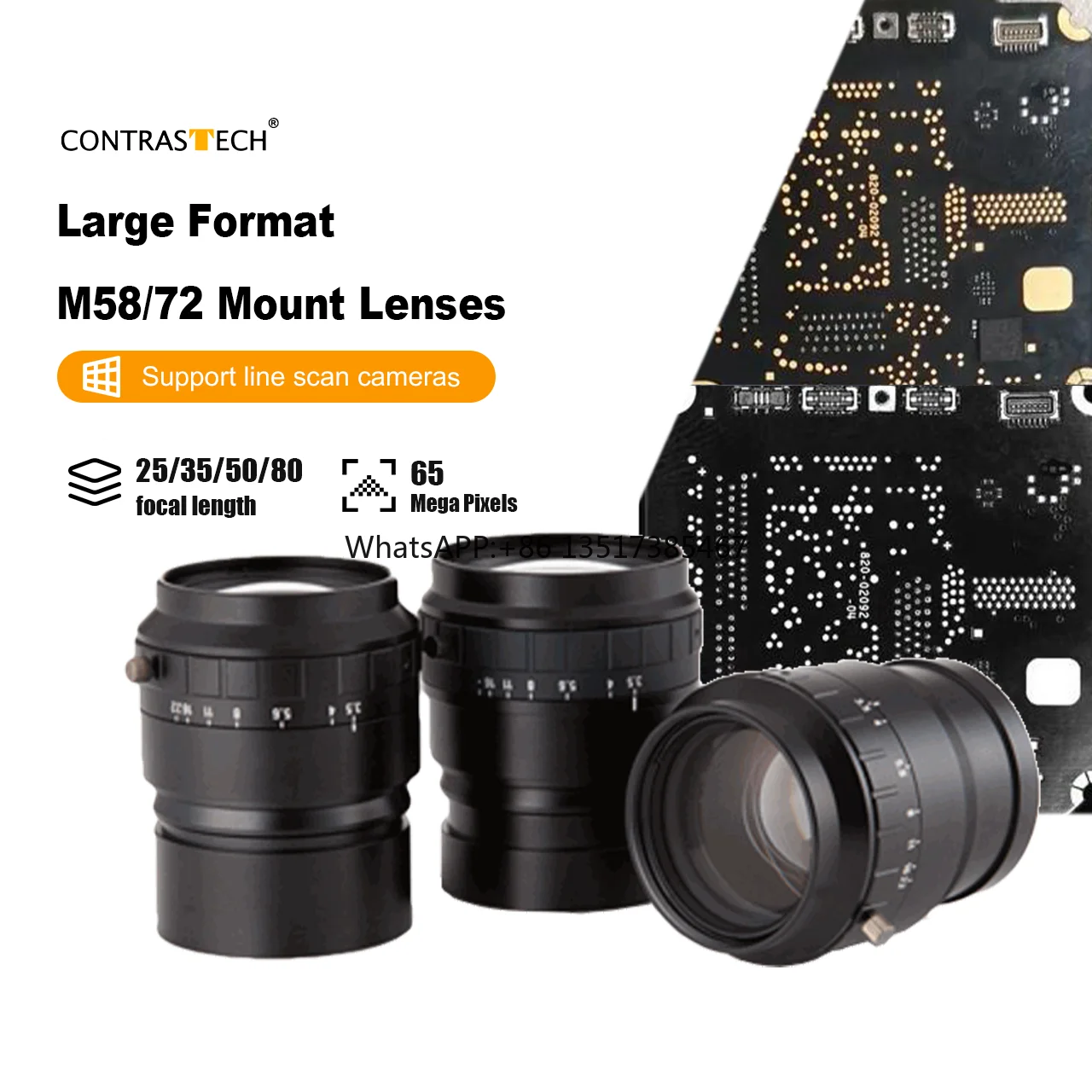 

Contrastech LEMF9040MP29-0.05X Максимальная зона изображения с поддержкой 29-миллионных пикселей, широкоформатные линзы с креплением F