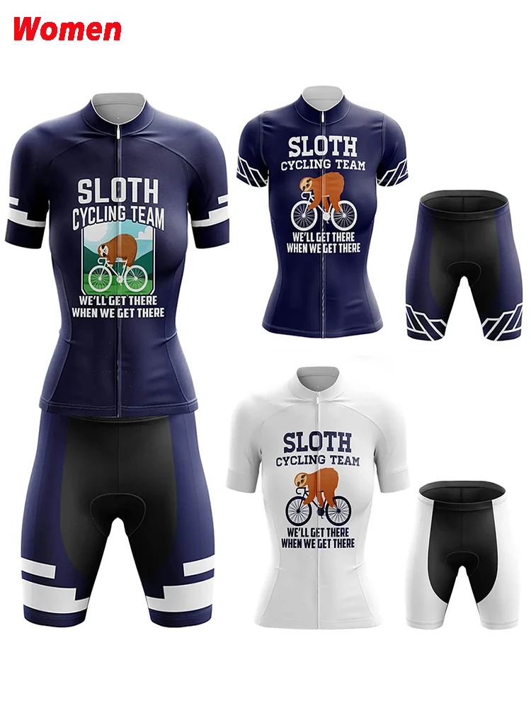 AliExpress Ghisallo Sloth Cycling Polyester Cycling Clothing Uniform Jersey Women's Bike Shorts Man Mtb Pants Outfit Set Bicycle Mountain Sports