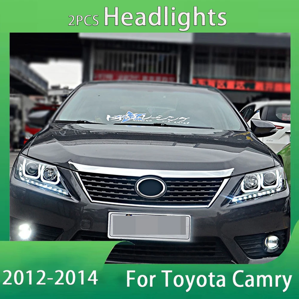 

Стайлинг автомобиля для Toyota Camry фары 2012-2014 Camry V50 светодиодные фары DRL спрятанные фары «ангельские глазки» биксеноновые аксессуары