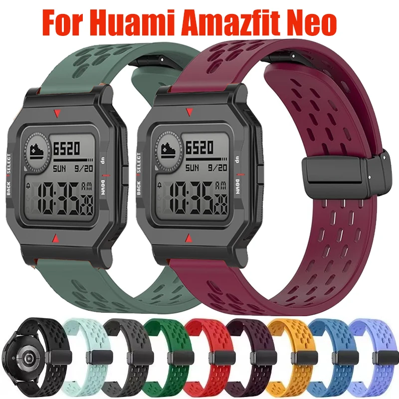Atmungsaktives magnetisches Silikonband für Huami Amazfit Neo Smart Watch Armband Ersatzarmband für Amazfit Neo Correa