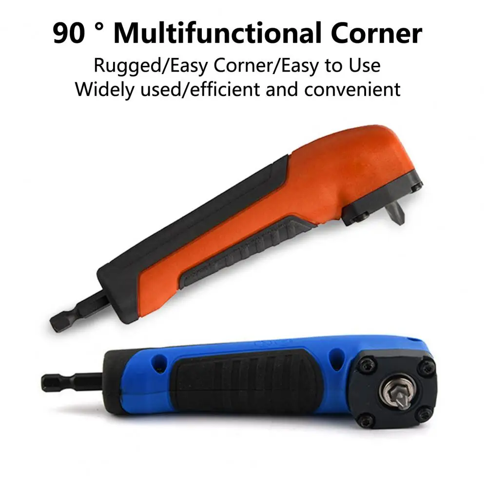 Practical Anti-skidding Comfortable Grip Screwdriver Extension Adapter 90 Degree Right Angle Electric Drill Corner