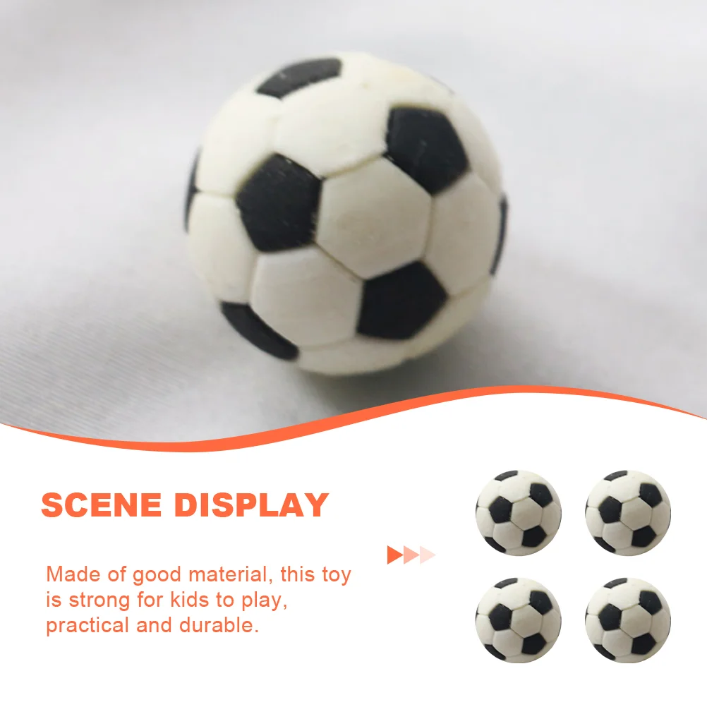 4 Pcs Mini Soccer Balls Goal Toys Football Ornaments House Decors Miniature