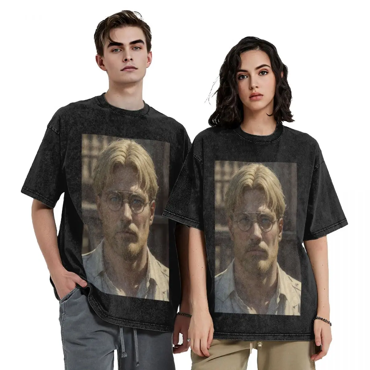 Attack On Titan Zeke Yeager Washed T Shirts Oversized Short Sleeve Hip Hop T-Shirt Streetwear Tops Tees for Men Women