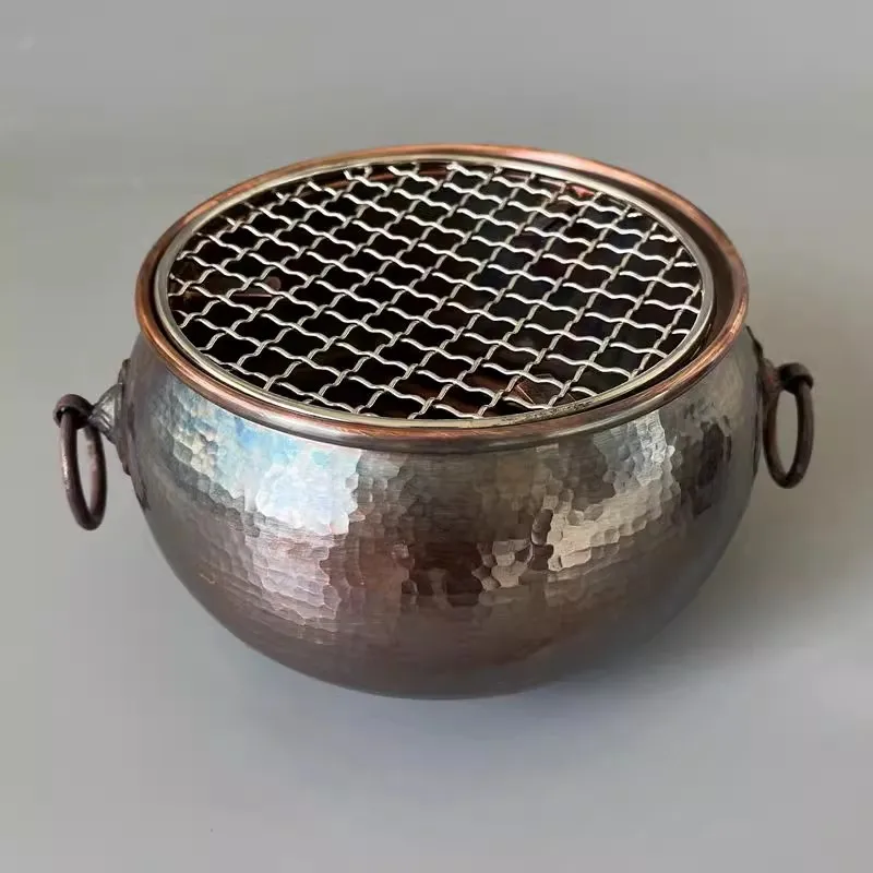 

Pure Copper Carbon Stove Outdoor Portable Tea Coffee BBQ Roasting Olive Charcoal Container Multi Use