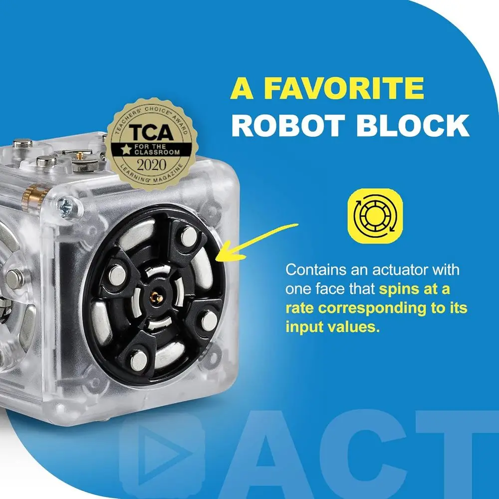 Home STEM Robot Kit: Modular Robotic Cube for Ages 4+ with Rotating Blocks