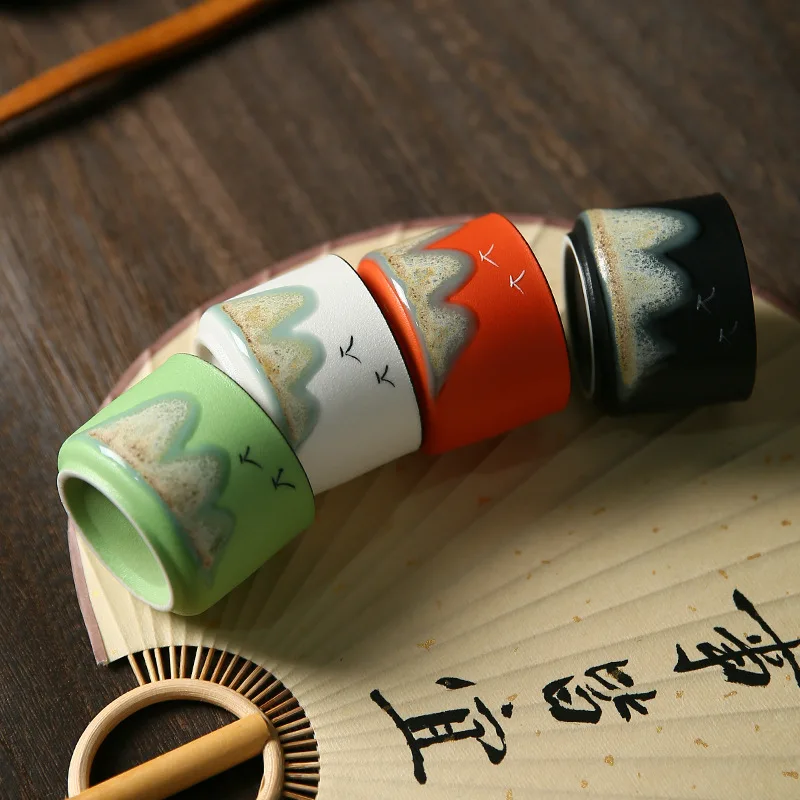 Keramik-Teetasse, handbemalt, Bergteilbecher, chinesischer Stil, Kung-Fu-Teetasse, Reise-Teeschale, Büro, Zuhause, Tee-Set, Urlaubsgeschenk