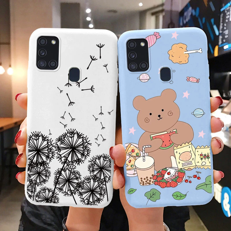 For Samsung Galaxy A21S Phone Case Shockproof Funda Cute Painted Silicone Slim Soft Cover For Samsung A 21S Galaxya21s Coque